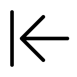 arrow line left light icon