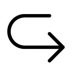 arrow u down right light icon