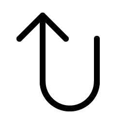 arrow u left up light icon