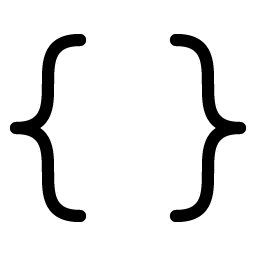 brackets curly light icon