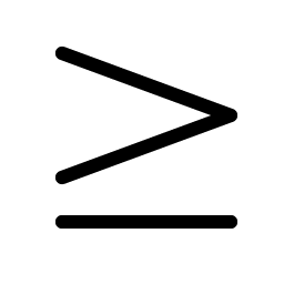 greater than or equal light icon