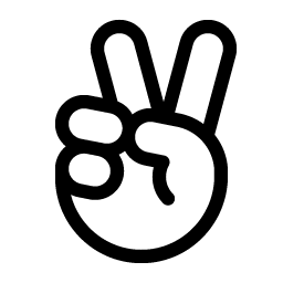 hand peace light icon