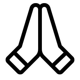 hands praying light icon