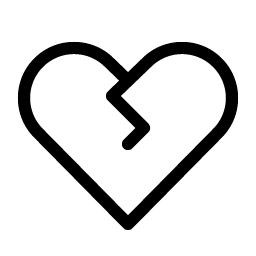 heart straight break light icon