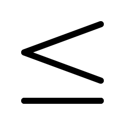 less than or equal light icon