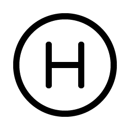 letter circle h light icon