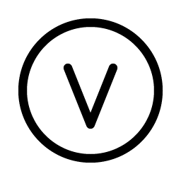 letter circle v light icon