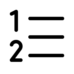 list numbers light icon