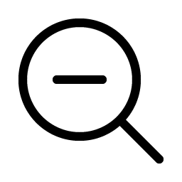magnifying glass minus light icon