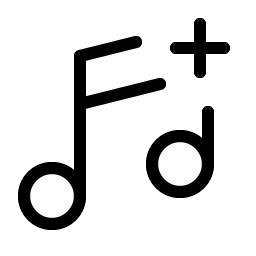 music notes plus light icon