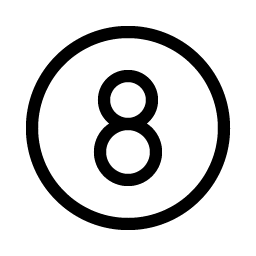 number circle eight light icon