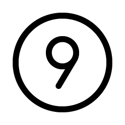 number circle nine light icon