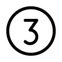 number circle three light icon