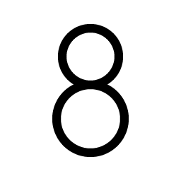 number eight light icon