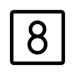 number square eight light icon