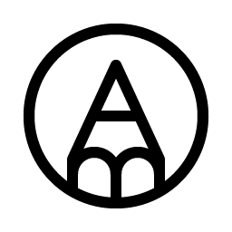 pencil circle light icon