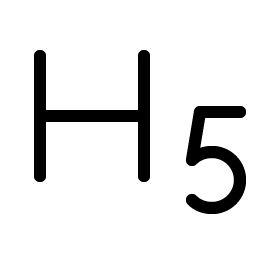 text h five light icon