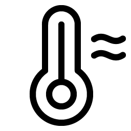 thermometer hot light icon