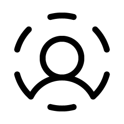 user circle dashed light icon
