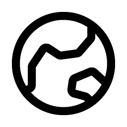 globe hemisphere east icon