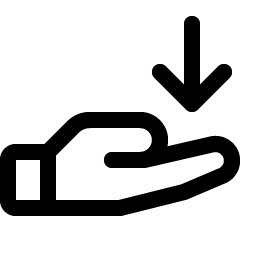 hand arrow down icon