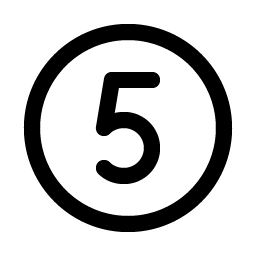 number circle five icon