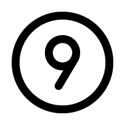 number circle nine icon