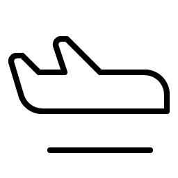 airplane in flight thin icon