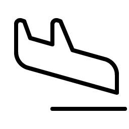 airplane landing thin icon