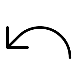 arrow arc left thin icon