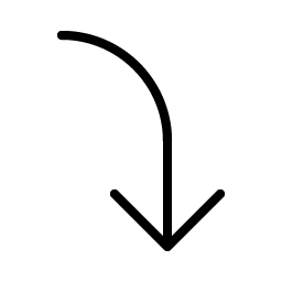 arrow bend right down thin icon
