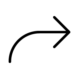 arrow bend up right thin icon