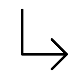 arrow elbow down right thin icon