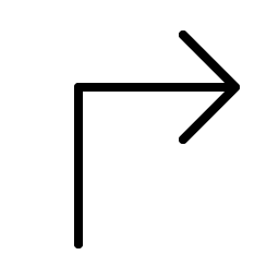 arrow elbow up right thin icon