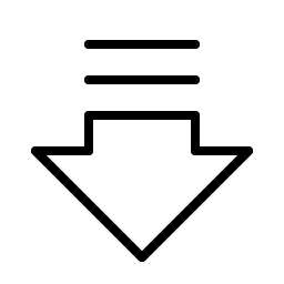 arrow fat lines down thin icon