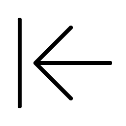 arrow line left thin icon