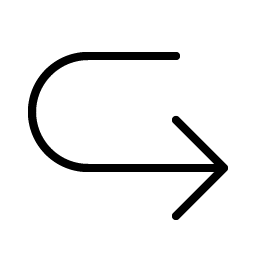 arrow u down right thin icon