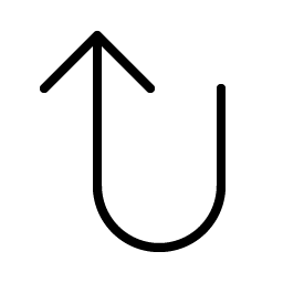 arrow u left up thin icon