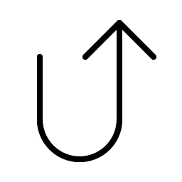 arrow u right up thin icon