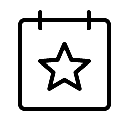 calendar star thin icon