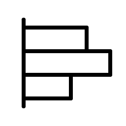 chart bar horizontal thin icon