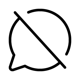 chat circle slash thin icon