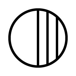 circle half thin icon