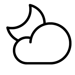 cloud moon thin icon