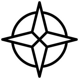compass rose thin icon