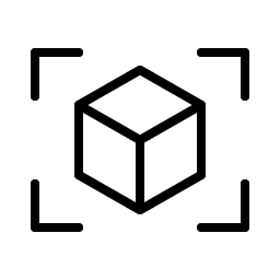 cube focus thin icon