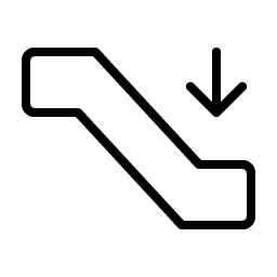 escalator down thin icon