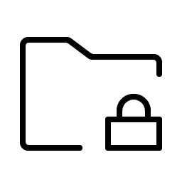 folder simple lock thin icon