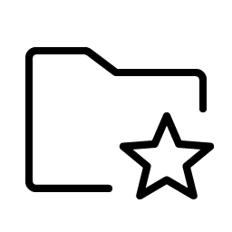 folder simple star thin icon