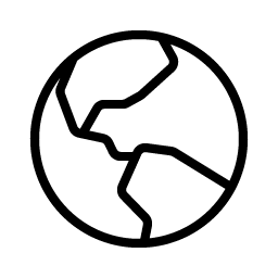 globe hemisphere west thin icon